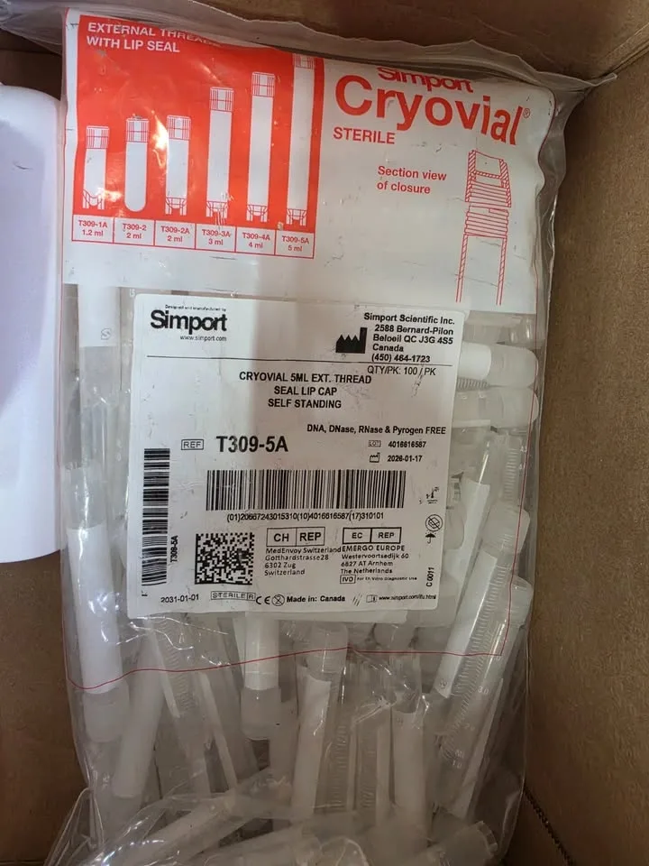 BRAND-NEW 100x Cryovial 5ml EXT Thread Seal Lip Cap Self Standin - photo 2