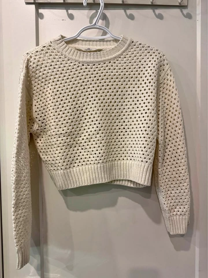 H&M Open-Knit Cropped Sweater Girls Size 12/14