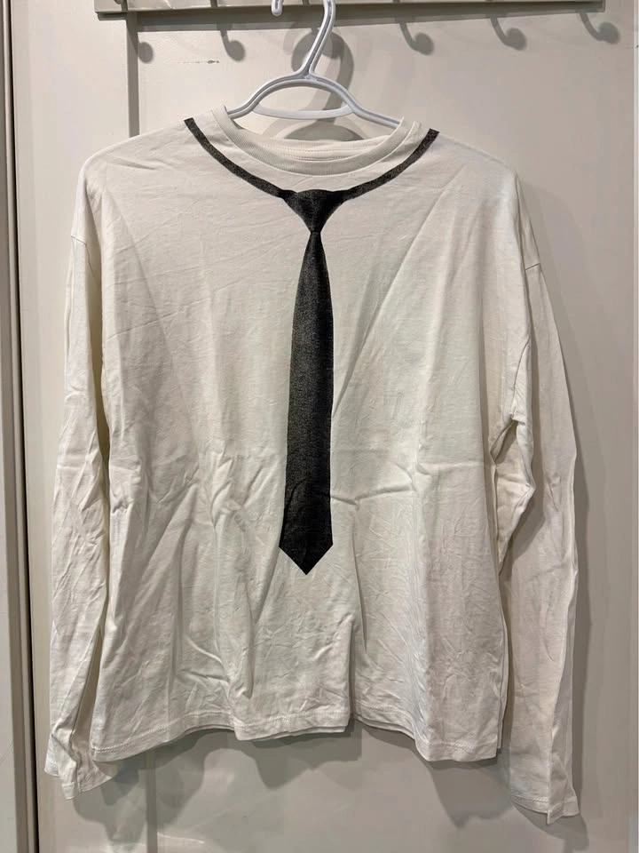 Zara Boys Tie Graphic Long Sleeve T-Shirt Size 13-14