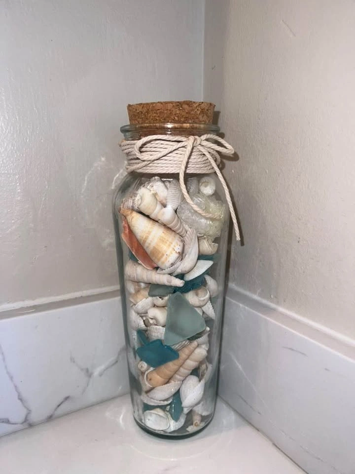 Decorative Glass Jars with Seashells and Sea Glass - Set of 2 - photo 4