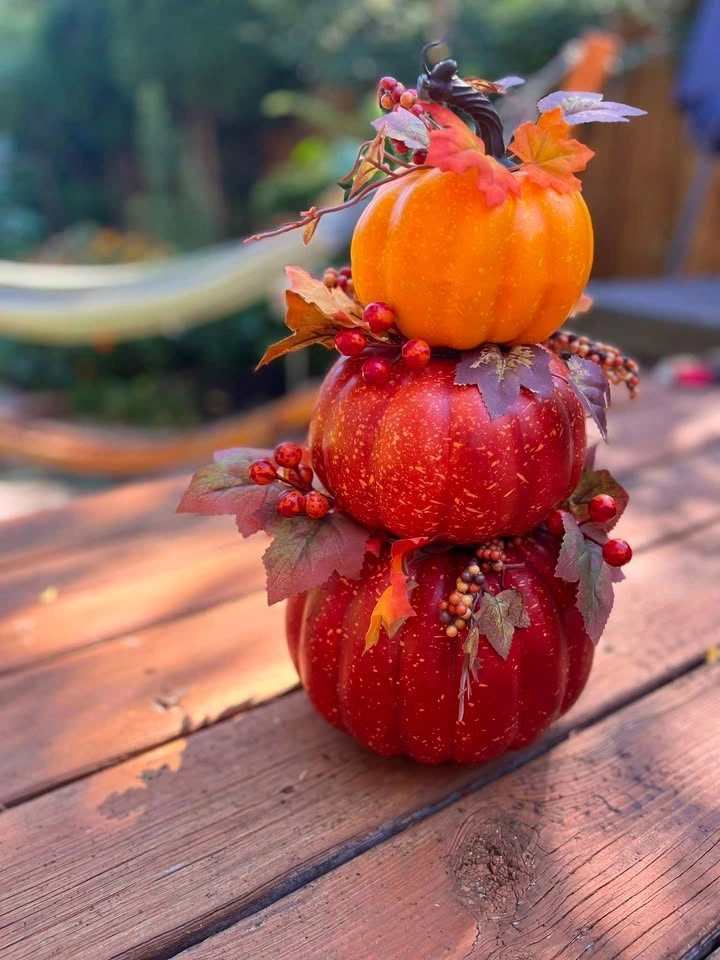 🍂 Gorgeous 18" Stacked Pumpkin Fall Décor - photo 2