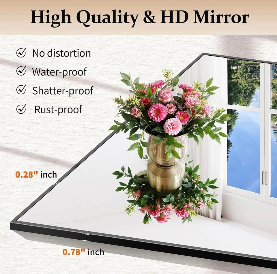 New Black Bathroom Mirror, 30x30 Inch Square Metal Frame - photo 3