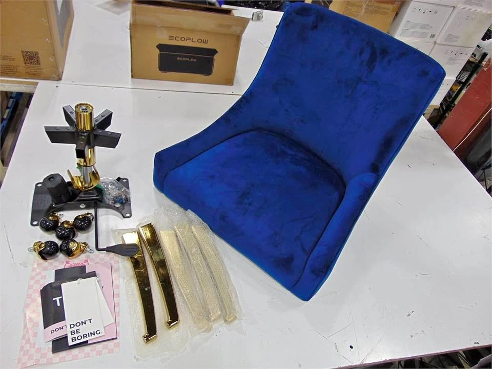 New-TOV NAVY VELVET OFFICE CHAIR