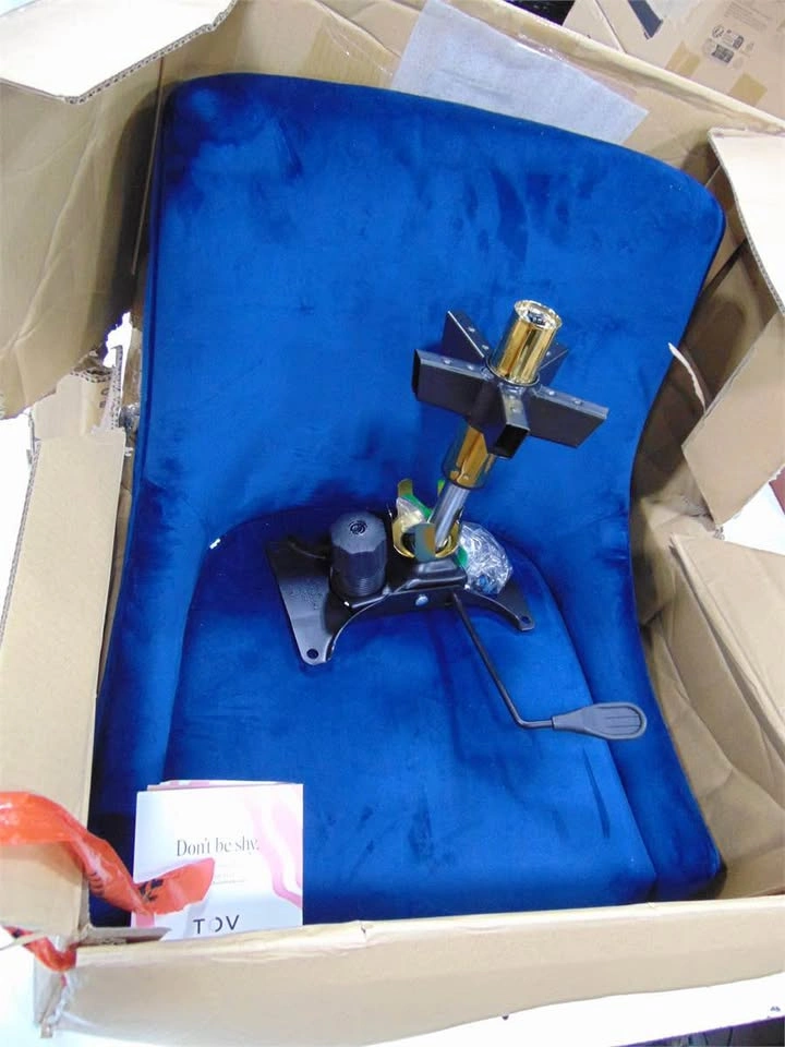 New-TOV NAVY VELVET OFFICE CHAIR - photo 4