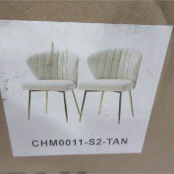 New-ETTA AVENUE EUCLID DINING CHAIRS Ivory Velvet (Set of 2) - photo 4