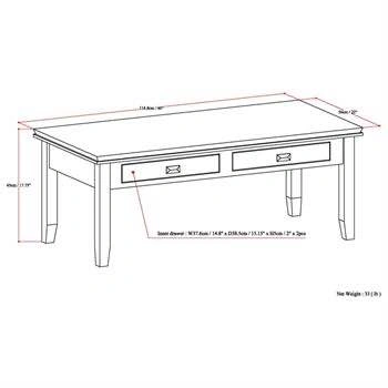 Simpli Home Artisan 46" Solid Wood Coffee Table - photo 2