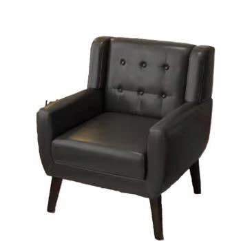 New-JAQUEZE SQUARE ARM ACCENT CHAIR Black Faux Leather - photo 3