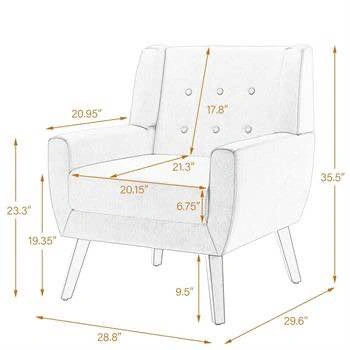 New-JAQUEZE SQUARE ARM ACCENT CHAIR Black Faux Leather - photo 4