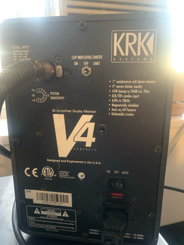 KRK V4 studio monitors (read description ) - photo 3