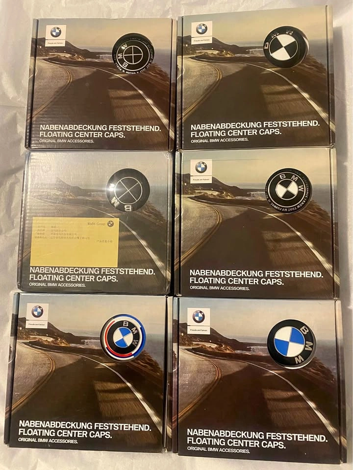 BMW center caps floating logo
