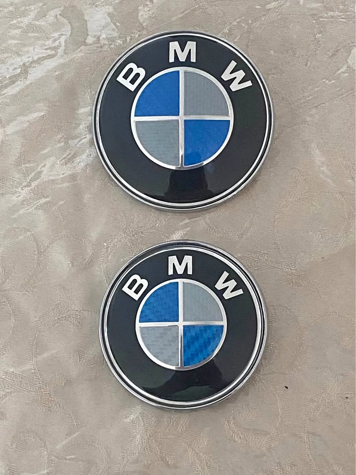 BMW emblem carbon fiber logo