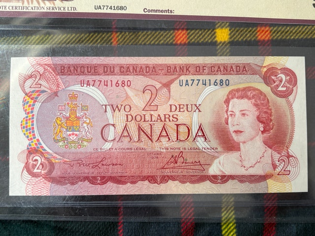 1974 Bank of Canada $2 BC-47a Lawson-Bouey UA7741680 Near UNC 55 - photo 2
