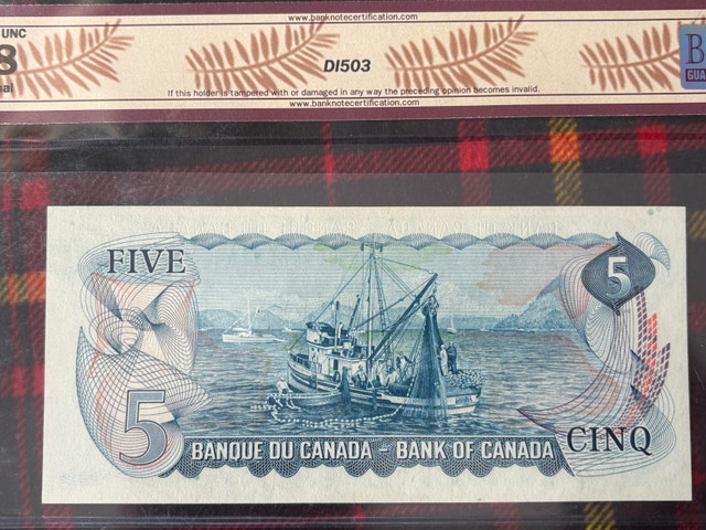1972 Bank of Canada $5 BC-48b Lawson-Bouey CS2155976 Near UNC58 - photo 4