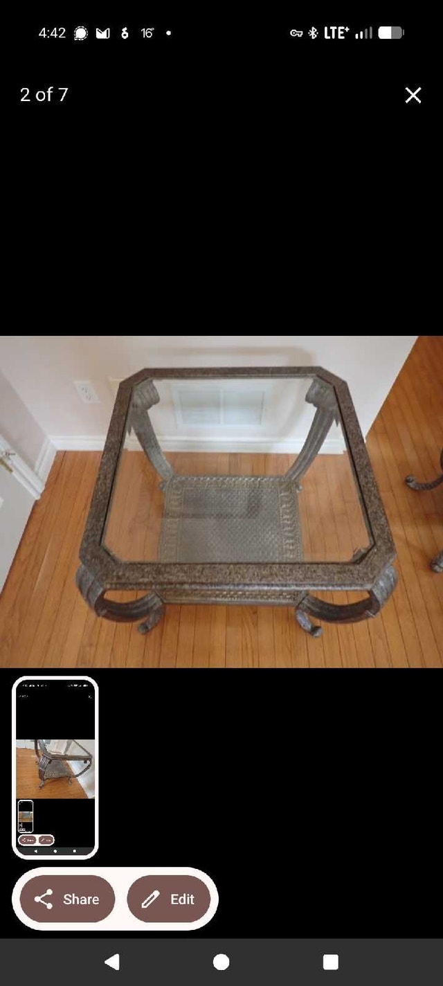 Set of glass and metal tables (barter/trade)
