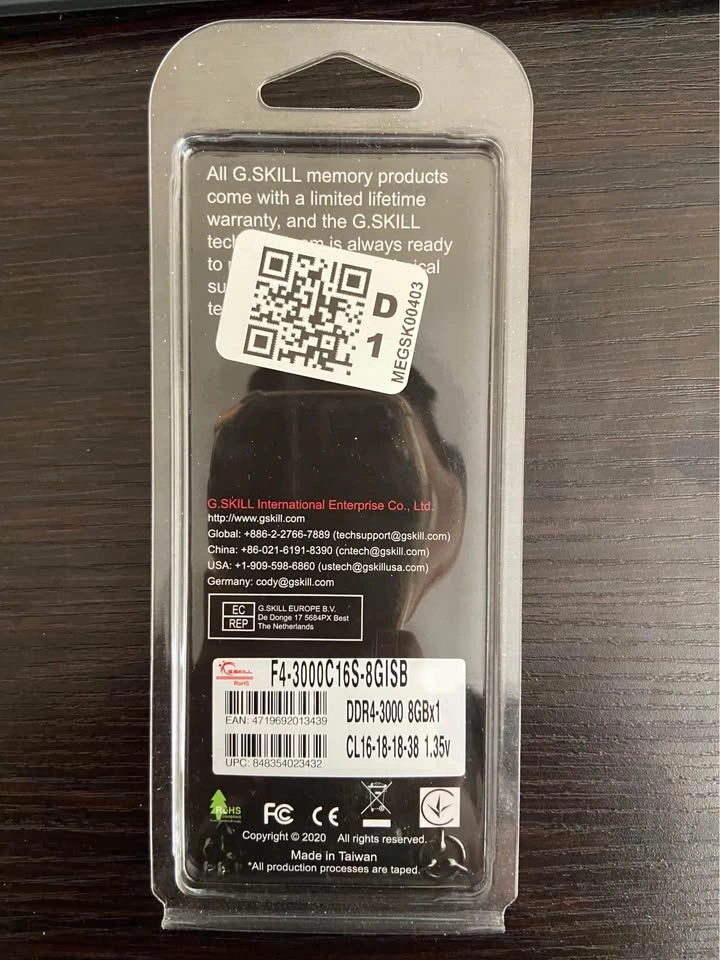 G.Skill Aegis DDR4 8GB RAM - 2 pieces left - photo 2