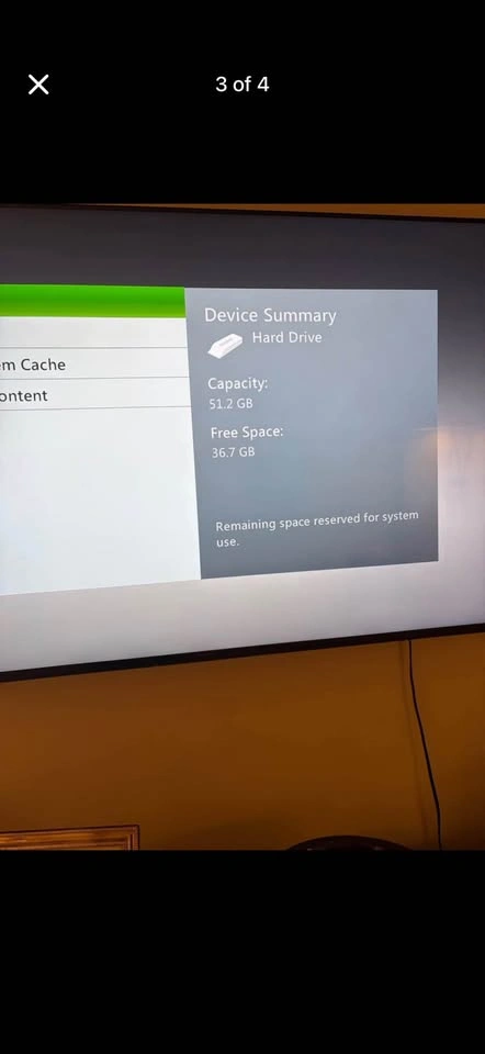 Xbox 360 with cables, controllers, and a game, tested working - photo 2