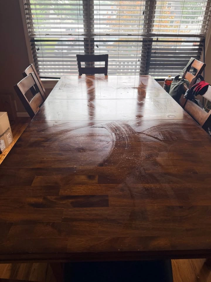 Large Wood Dining Table Set with 8 Chairs + Removable Leaf - photo 2