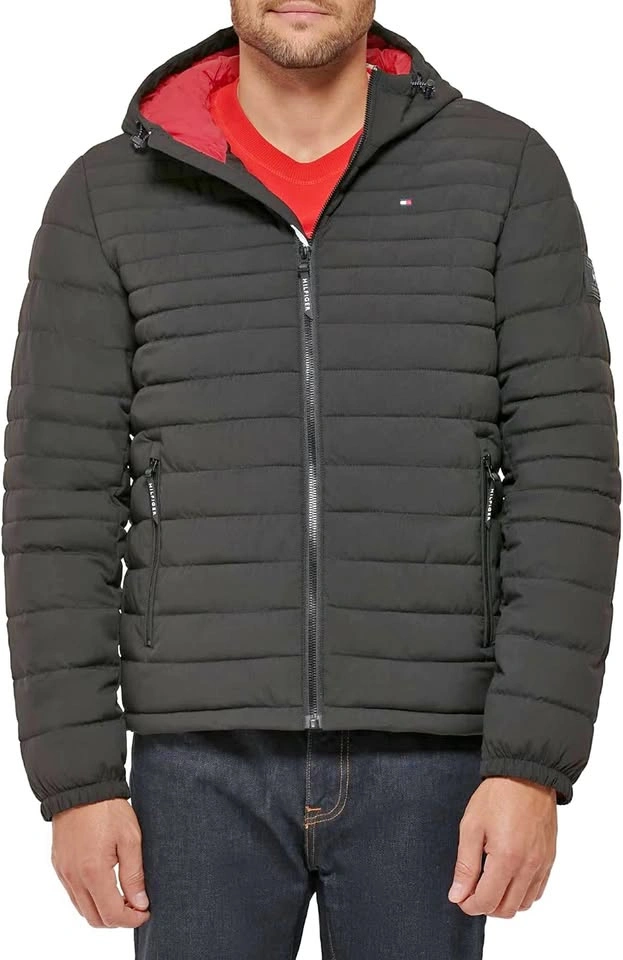 NEW Tommy Hilfiger Men’s Stretch Hooded Packable Puffer Jacket