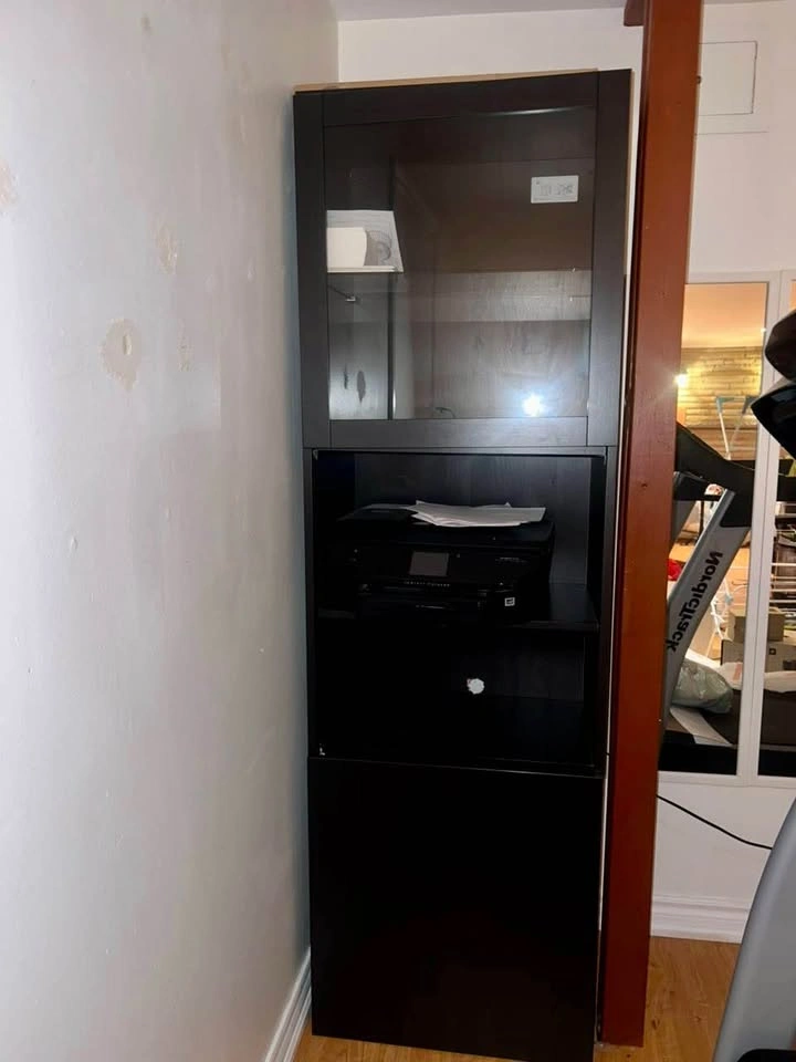 IKEA Black-Brown Cabinet with Glass Door - photo 2
