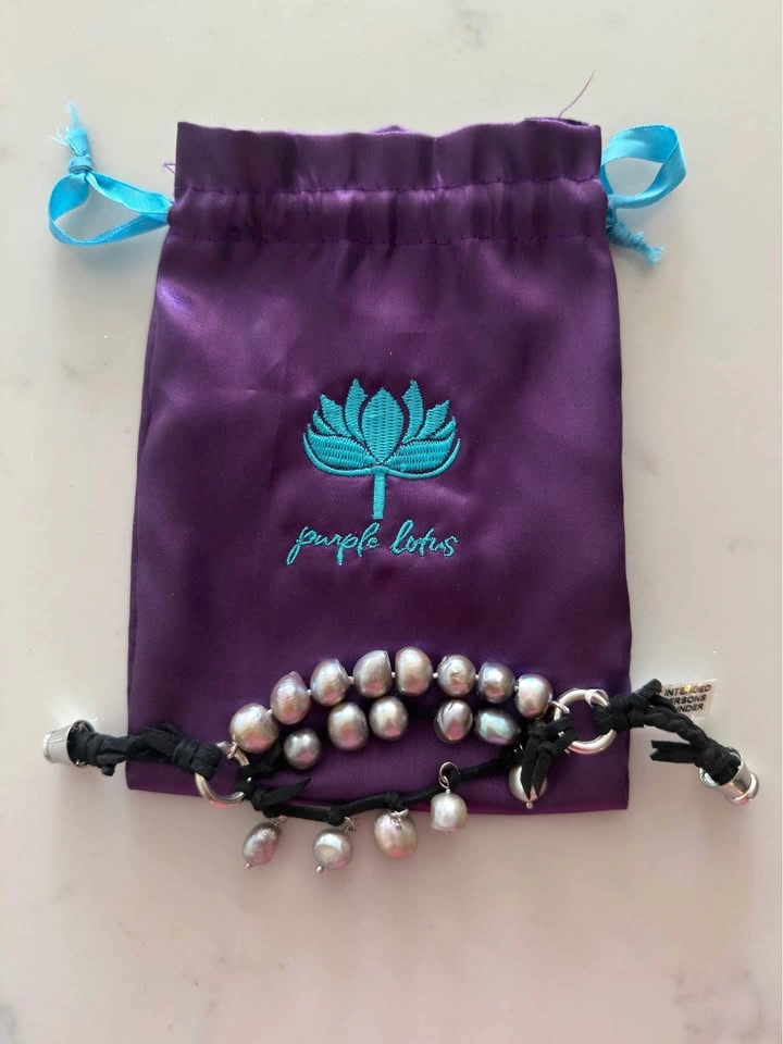 Freshwater black/silver pearl bracelet - photo 2
