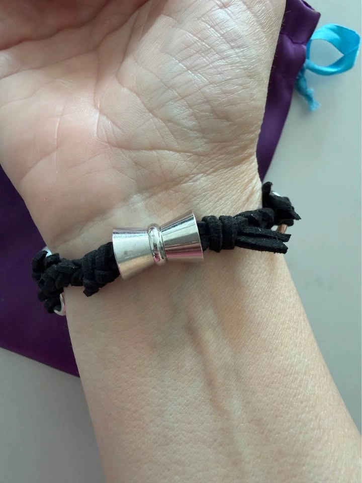 Freshwater black/silver pearl bracelet - photo 4