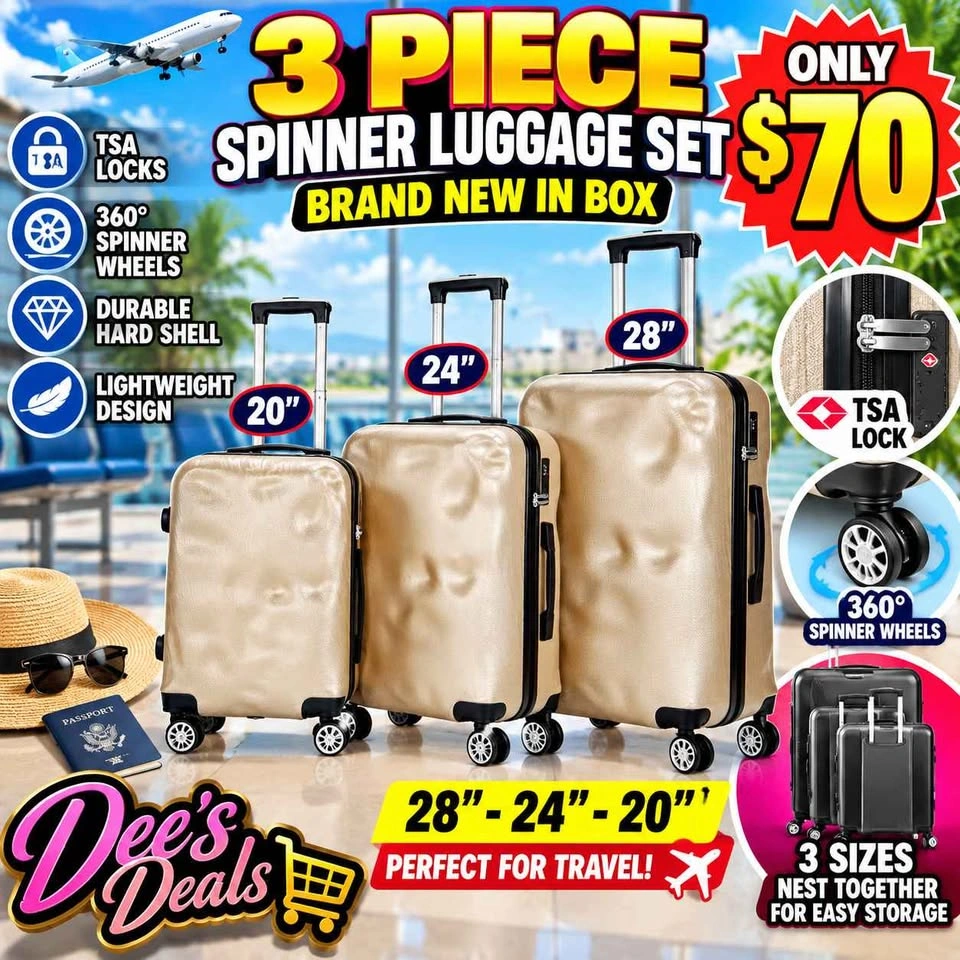 3 Piece Spinner Luggage Set BRAND NEW IN BOX ONLY $70 - photo 2