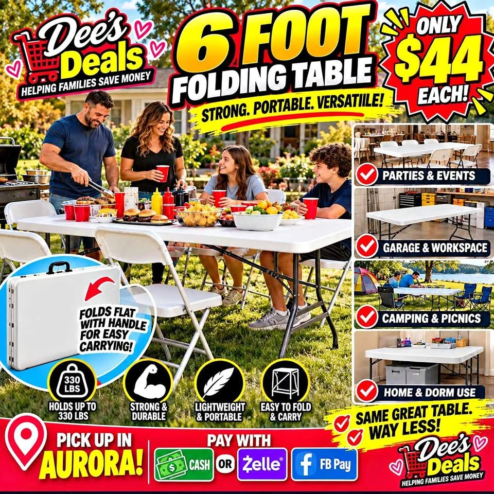 6 Foot Commercial Folding Tables BRAND NEW IN BOX