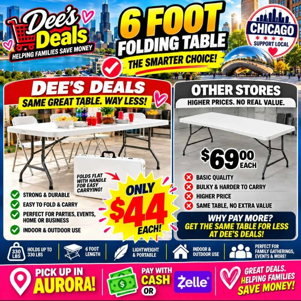 6 Foot Commercial Folding Tables BRAND NEW IN BOX - photo 3