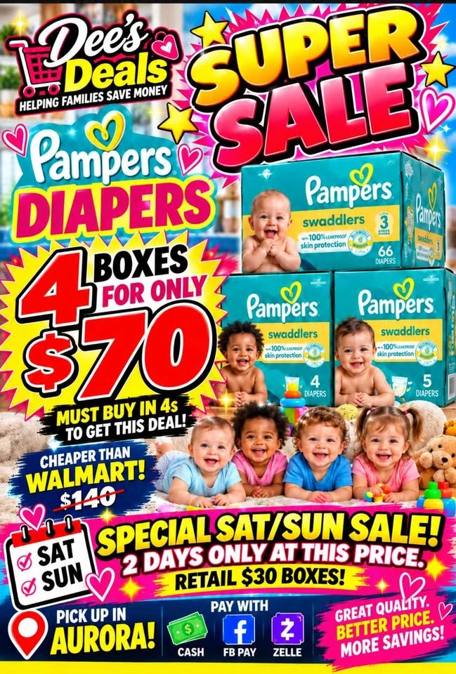 Special Sale 9/26&27: 4 boxes of diapers for $70 - photo 2