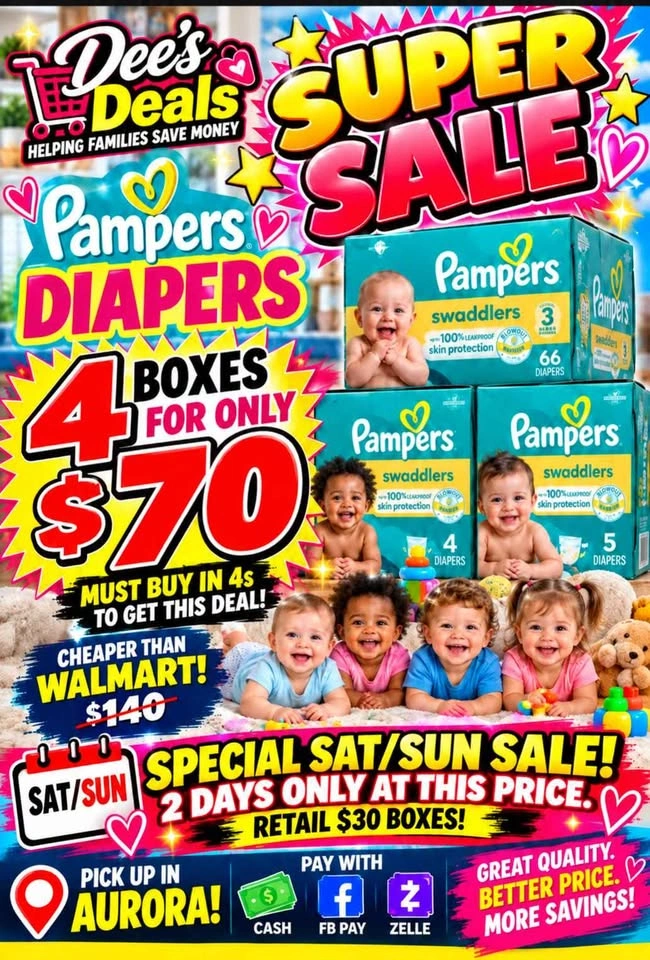 Special Sale 9/26&27: 4 boxes of diapers for $70 - photo 3