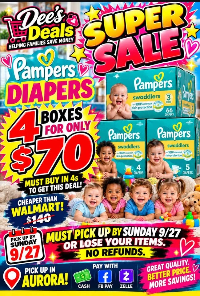 Special Sale 9/26&27: 4 boxes of diapers for $70 - photo 4