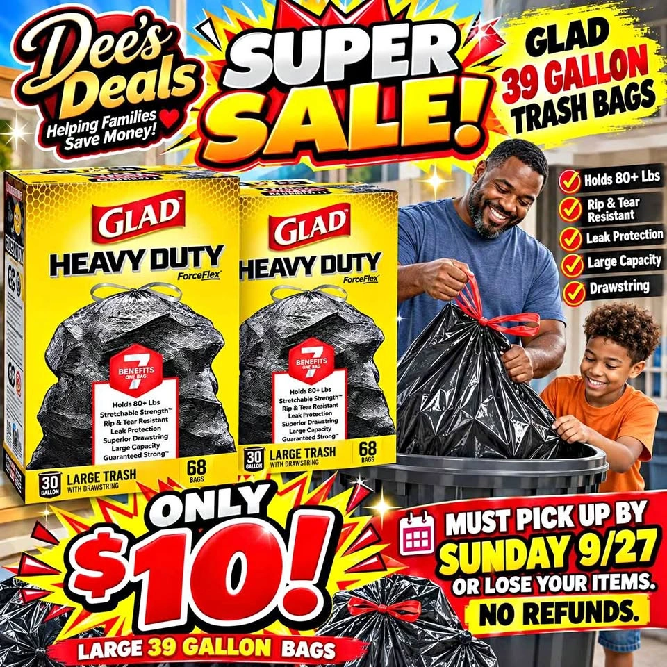 Big Glad 30 Gallon Trash Bags $10 a box