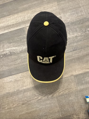 CAT Caterpillar Black Yellow Gold Adjustable Corduroy Cap - photo 4