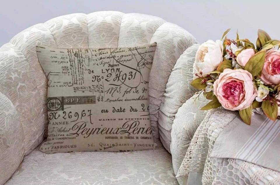 HGOD DESIGNS Vintage French Script Throw Pillow