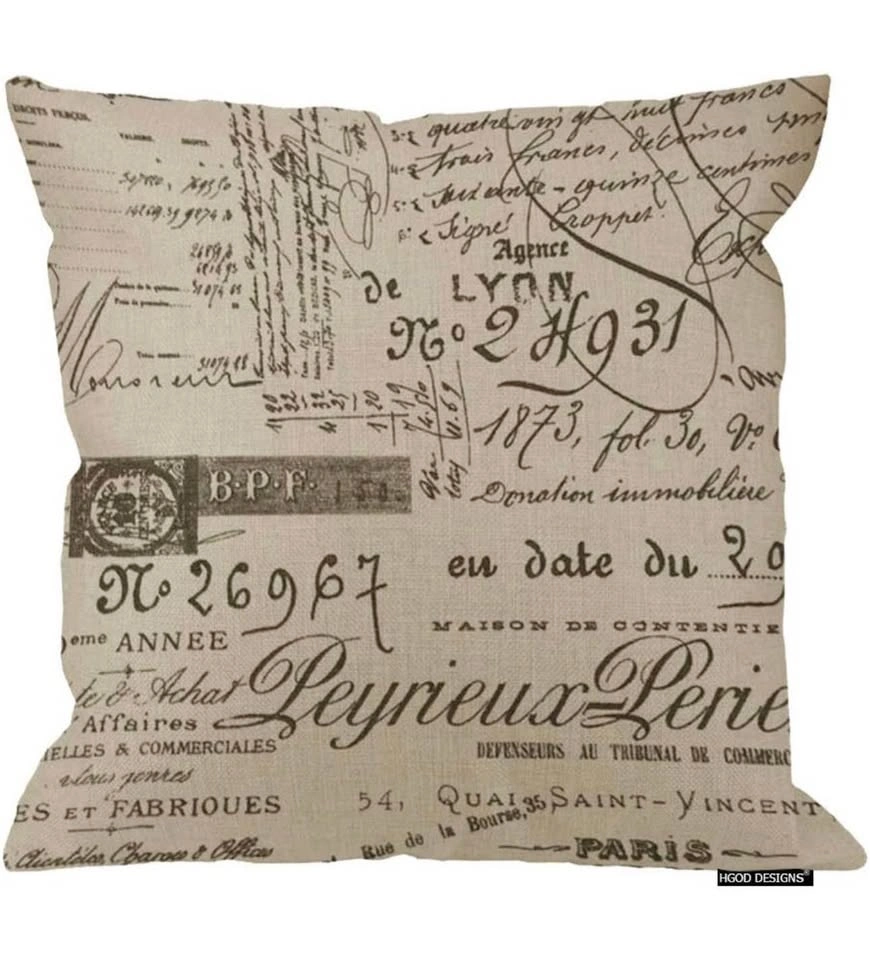HGOD DESIGNS Vintage French Script Throw Pillow - photo 2