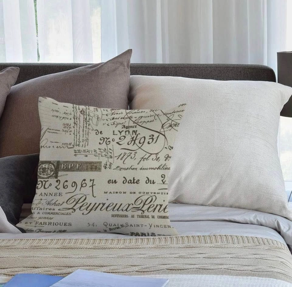 HGOD DESIGNS Vintage French Script Throw Pillow - photo 4