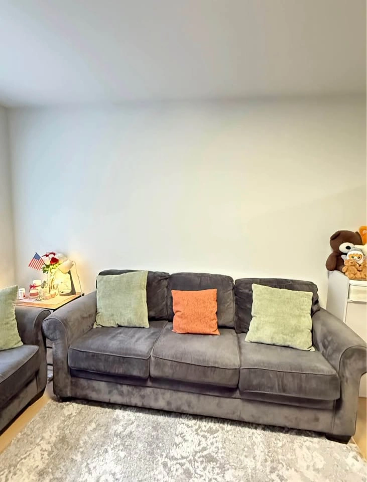 Charcoal Grey Fabric Sofa and Loveseat Set - photo 3