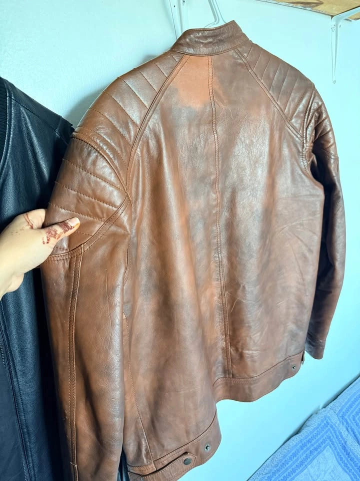 Brown Leather Moto Jacket - photo 3