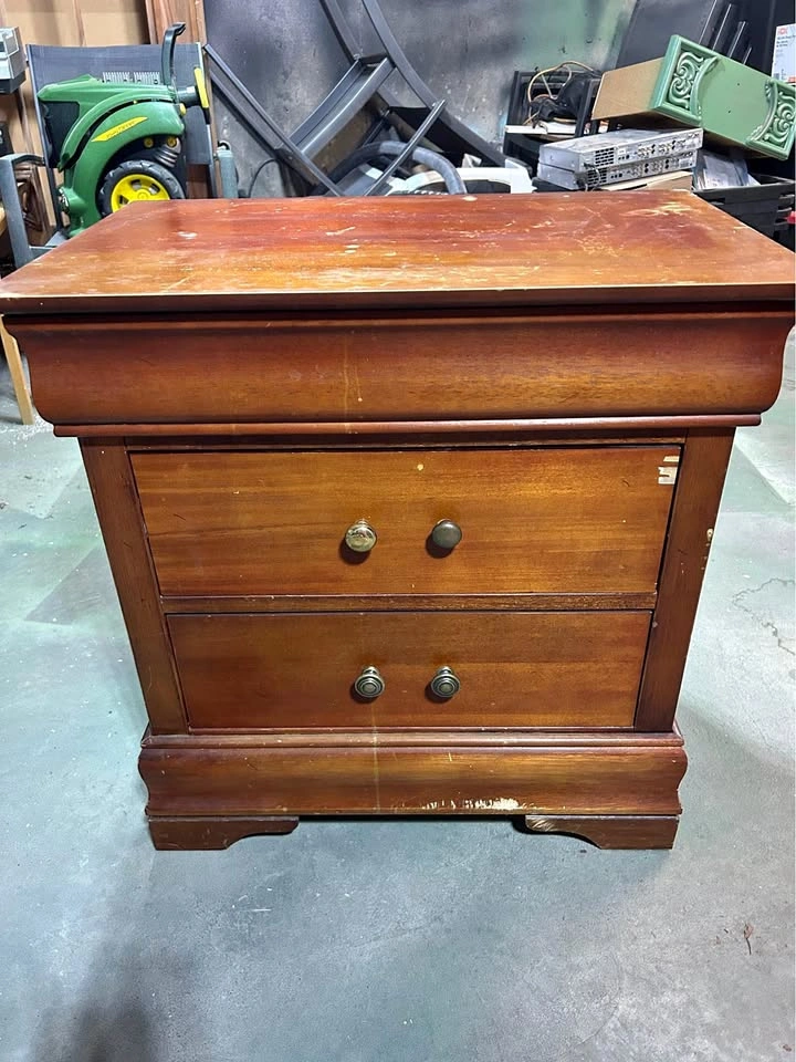 Single vintage wooden nightstand