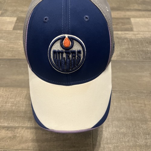 Oilers NHL Reebok Gray Purple Blue White S-M Cap Embroidery - photo 3