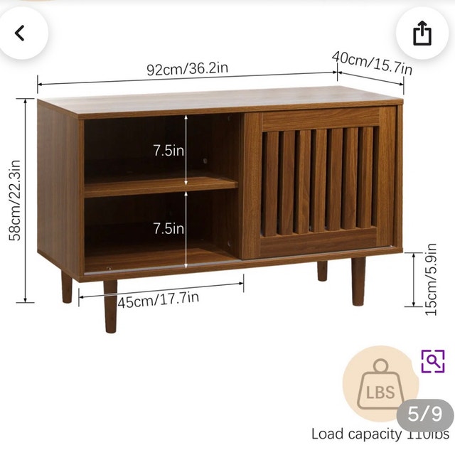 Dark Wood Record Player Stand/ Vinyl Record Cabinet - photo 2