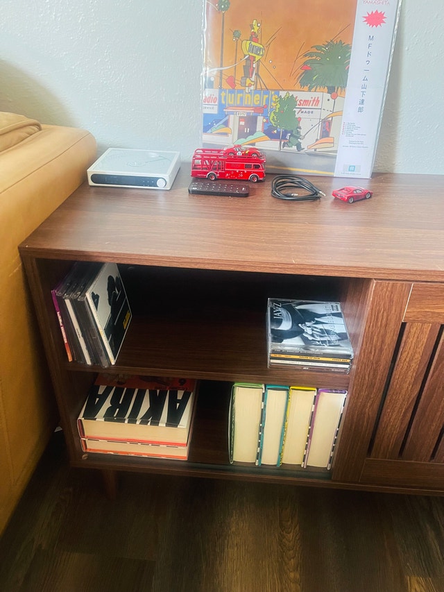 Dark Wood Record Player Stand/ Vinyl Record Cabinet - photo 3
