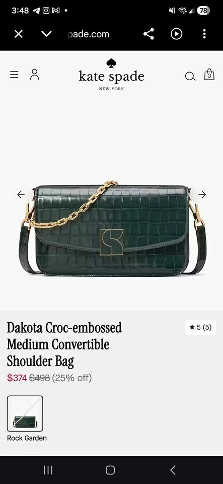 Like New! Kate Spade Dakota Medium Croc Convertible Shoulder bag
