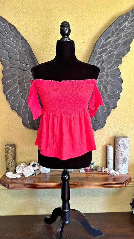 SWS Crop Top With Offset Sleeves