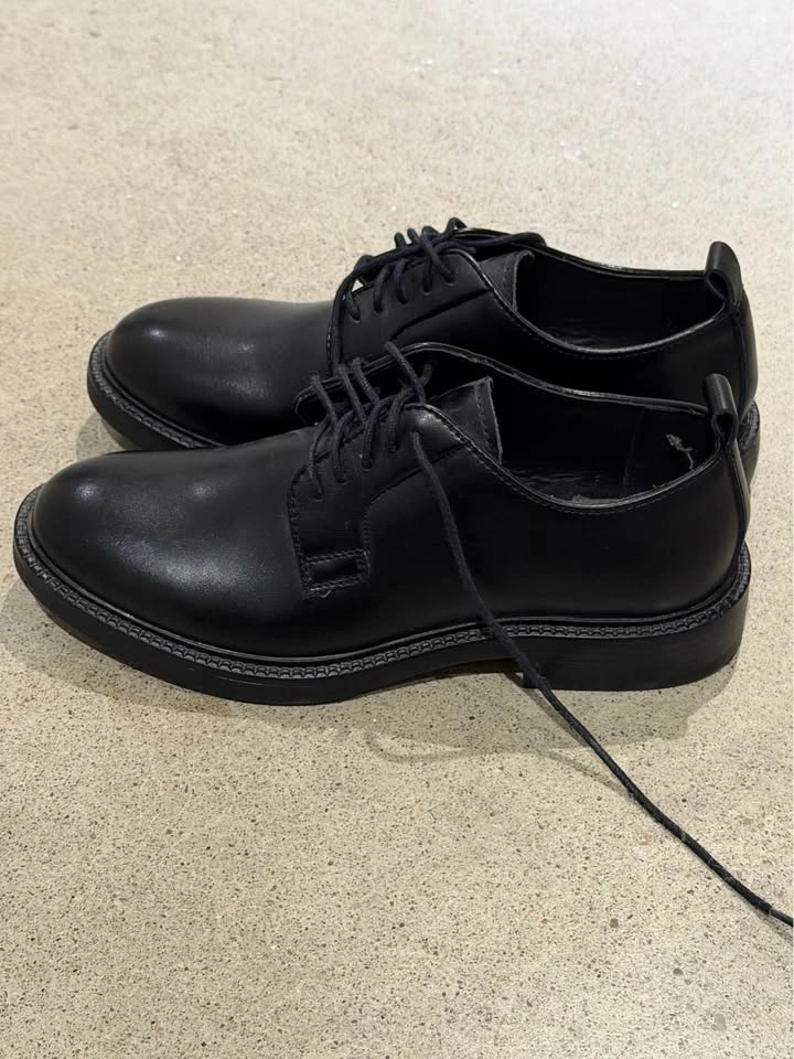 Black Leather Derby Shoes - photo 2