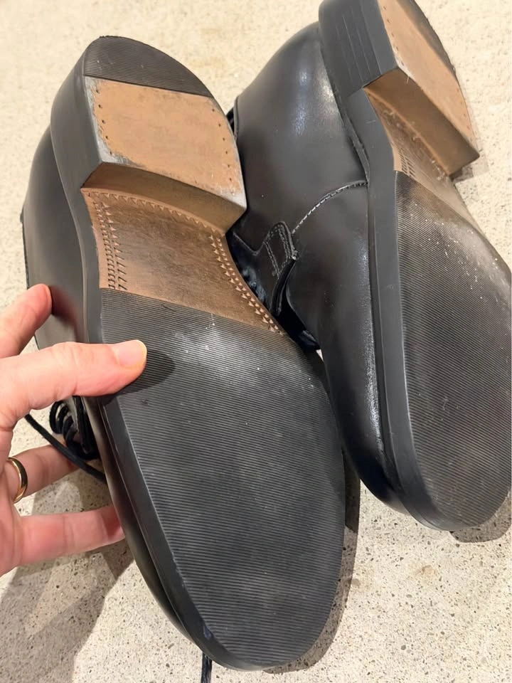 Black Leather Derby Shoes - photo 3