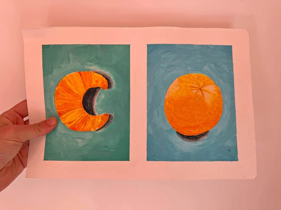 Original Orange Still Life Painting