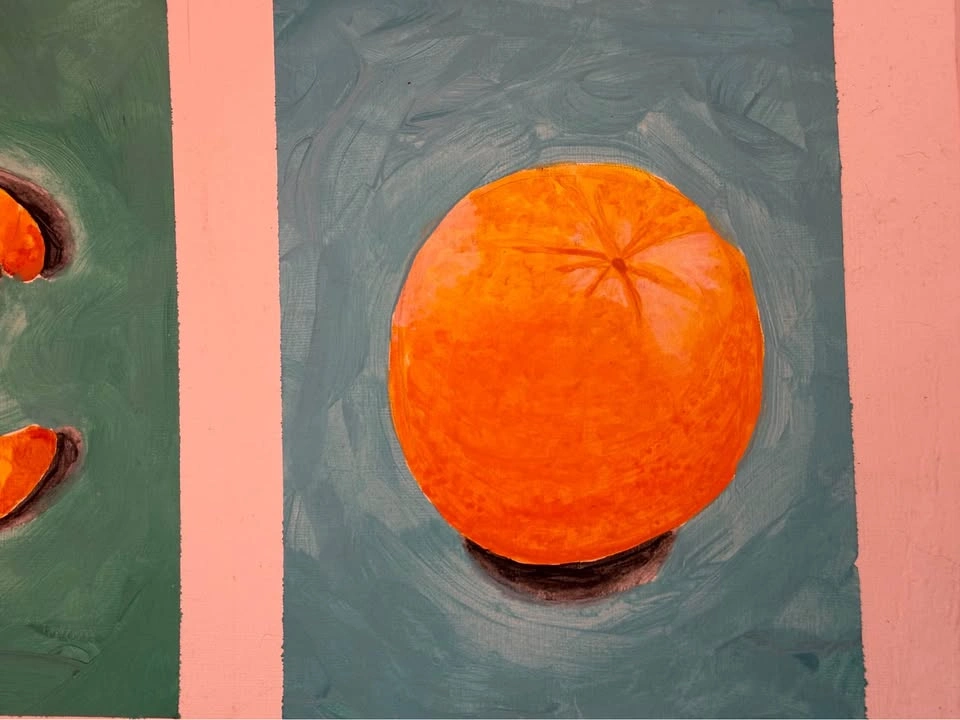 Original Orange Still Life Painting - photo 2
