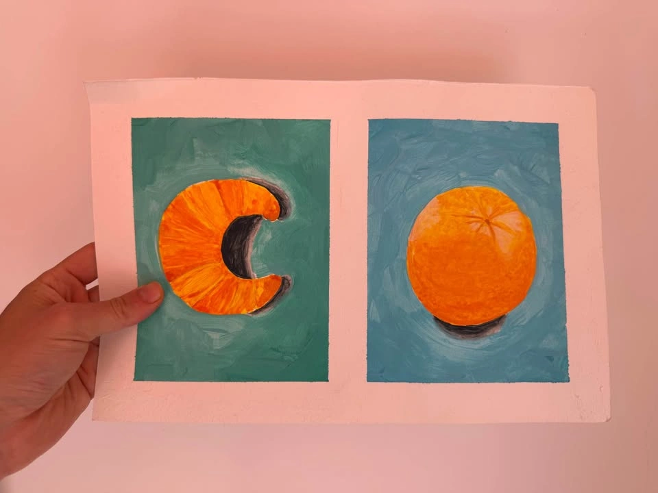 Original Orange Still Life Painting - photo 4