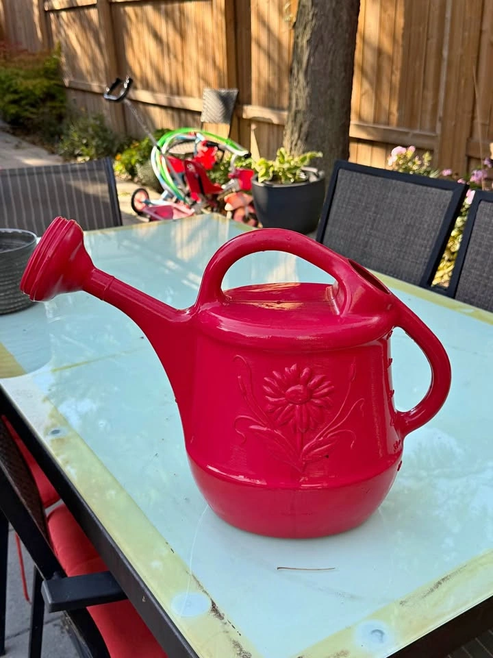 2 Gallon Red Plastic Watering Can